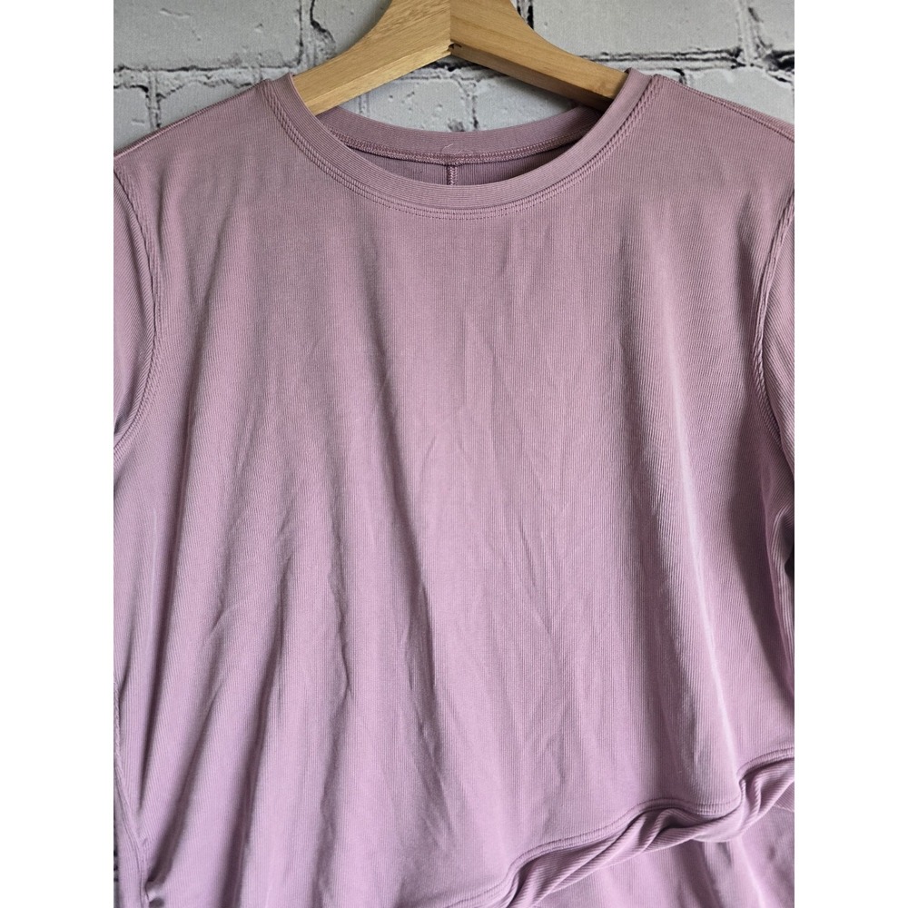 Lululemon Do the Twist Long Sleeve Shirt Pink Taupe Sweat Wicking Size Small? - Picture 2 of 9